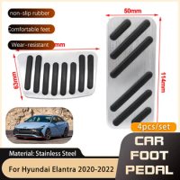 for Hyundai Elantra Avante i30 Sedan 2021 2022 Stainless Steel Accelerator Gas Pedals Brake Pedal Cover Non-slip Pad Car-styling