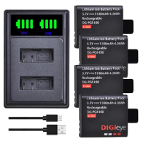 1180mAh PG1050 Battery + LED Dual USB Charger For SJCAM SJ4000 SJ5000 SJ5000X For EKEN H9 H9R H8R H8 GIT PG900 AKASO EK7000
