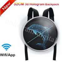 New arrival best advertising machine led 3d naked eyes 3d hologram fan with backpack 3d hologram backpack bag