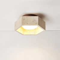 Wabi Sabi Creative Diamond Shaped Natural Stone Led Lamp Nordic Minimalist Balcony Corridor Homestays Decoration Ceiling Lights