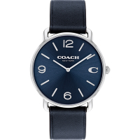 COACH Elliot C字皮帶手錶男錶 送禮推薦-深藍面深藍皮帶 CO14602649