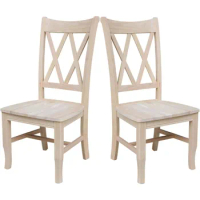 (2-piece set) Farmhouse dining table and chair set, 19 inches deep x 16.5 inches wide x 41.3 inches high, free shipping
