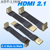 ADT-Link HDMI2.1 V2.0 Male to Female A-Type Built-in Flat Video GPU Shielded Extension 2K/240Hz 4K/144Hz For HDTV Audio Extender