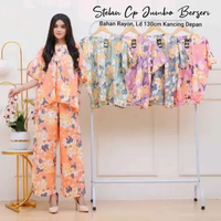 Setelan CP JUMBO Daun Lompong set wanita jumbo terbaru viral baju santai murah jumbo ld 130