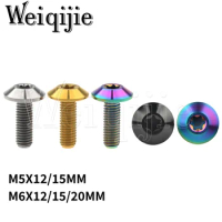 Weiqijie 6pcs Titanium Bolt M5X12/15 / M6x12/15/20mm Torx Head Screw for Bike Accessory Fasteners
