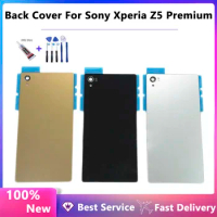 5.5" New for Sony Xperia Z5 Premium Glass Back Battery Cover For Sony Xperia Z5 Plus z5p E6883 Housing Rear Door Case