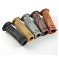 Hand Grip Motorcycle Grips 7/8" 22mm Brown Diamond Handlebar Hand Grip and Bar Ends for 883 CG125 CB400