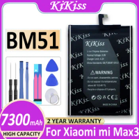 KiKiss Battery BM51 7300mAh For Xiaomi Mi Max3 Max 3 Bateria + Tracking Number