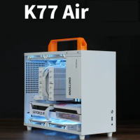 Horizontal MATX Chassis Portable K77AIR White ITX Mini ATX 135mm Tower Air Cooling Side Transparent Desktop Computer Gaming Case
