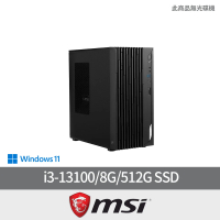 【MSI 微星】i3四核電腦(PRO DP180 13-037TW/i3-13100/8G/512G SSD/W11)