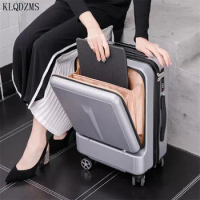 KLQDZMS 20/24Inch High-grade ABS Suitcase Business Hand Luggage Laptop Bag Trolley Case with Wheels Rolling Password Case