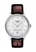 Tissot Carson Premium Powermatic 80 Gent Brown Leather Strap and Silver Dial Watch - T122.407.16.031.00