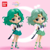 Genuine Bandai Sailor Moon Model Qposket Toys Super Kaiou Michiru Moon Anime Action Figures Model Assembly Toy Girls Gift