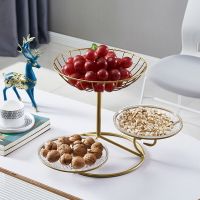 歐式客廳家用三層水果盤創意零食收納框果籃多層干果瓜子點心擺盤