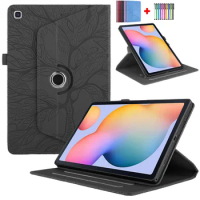 For Samsung Galaxy Tab S6 Lite Funda Case Tree Embossed PU Leather Cover For Samsung Tab S6 Lite Case 2022 2020 SM-P613 SM-P610