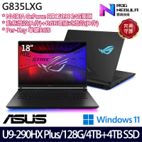 ASUS 華碩特仕版 18吋電競筆電(G835LXG-0081A290HX-NBLM/Ultra 9 290HX/128G/4TB+4TB SSD/RTX5090/Win11/二年保)