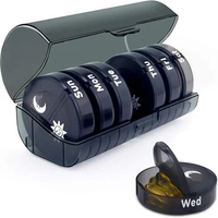 Weekly 7 Days Pill Medicine Box Holder Organizer Weekly 7 Day 14 Slots Pill Storage Box for Medications Supplements Vitamins