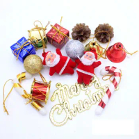 Various Styles Christmas Pendants Pine Cone Snowball Gift Boxes Xmas Tree Ornaments DIY Xmas Tree Pendant Christmas Wreath Decor