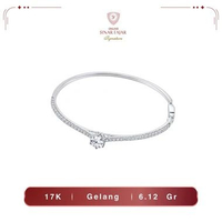 Gelang Emas Putih Bangle Solitaire 17K Terkini - Sinar Fajar