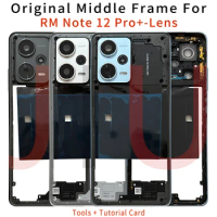 For Mi Note 12 Pro+ Middle Frame Bezel Back Housing Case With Camera Lens+Side Button Note 12pro plus 5G Replacement Parts