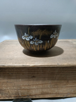 日本回流瓷器陶器日本茶道抹茶碗茶碗，繪蘭花紋，全品未使用，與