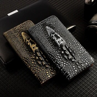Retro Style Crocodile Head Genuine Leather Phone Case For Sony Xperia 1 5 10 VI V IV II III Lite Magnetic Flip Cover