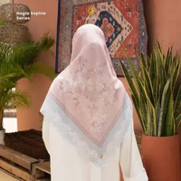 𝐃𝐀𝐅𝐀𝐍𝐘𝐀 - Hagia Sophia Series Jilbab Motif Floral Kerudung Segi Empat Hijab Scarf bahan Voal Laser C