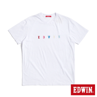 EDWIN 人氣復刻款繽紛繡花LOGO短袖T恤-男-白色