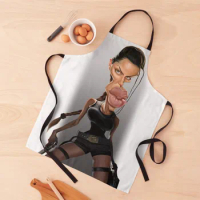 Angelina Jolie Tomb Raider Caricature Apron Children'S Novelties Kitchen And Home For Woman Apron