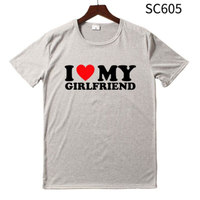 2025 Tay Ngắn Cổ Tròn 100% Cotton Mẫu Mới T Áo Thun I Love My Girlfriend Shirt I Heart My-Girlfriend