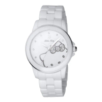 【HELLO KITTY】花園迷藏時尚陶瓷腕錶-銀x白(LK673LWWI)