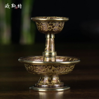 紫銅供佛杯 佛教用品尼泊爾手工純銅鍍金雕花密宗修行供佛杯供杯