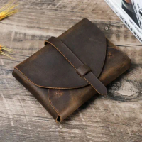100% Nubuck Custom Retro Leather Book Cover Case Carrying Book Bag Holy Bible Storage Study Protective Handbag