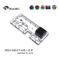 Bykski RGV-NZXT-H510-P Distro Plate For NZXT H510 Flow Case , Waterway Board For CPU/GPU Water Cooling Block Support DDC Pump