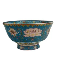 Chinese old porcelain Pastel glaze Peony Map Chinese food bowl