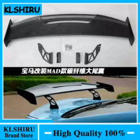 For BMW F30 F32 F36 F10 F12 F82 E92 G30 G20 E82 E90 M3 M4 MAD ABS texture of wood Rear Spoiler For car m2 m3 m4 car styling