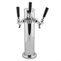 Double Adjustable Brass Faucet Kegerator Tower 3" Diameter Column Beer Dispenser Tower