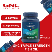 Gnc Triple Strength Fish Oil 120Softgels Omega3 Supplement-3s Supports heart brain skin eye& joint h