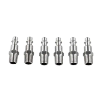 Brand New Quick Connector Accessories Silver 1/4Inch 6Pcs Air Hose Fitting Connector For Air Hose NPT Male Threads