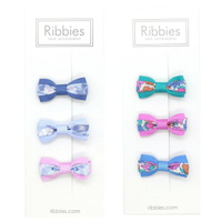 英國 Ribbies 雙色緞帶蝴蝶結3入組|髮飾|髮夾(2款可選)