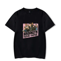 2024 brooklyn-nine-nine harajuku estilo em torno do pescoço de manga curta brooklyn 99 impresso casual de manga curta camiseta