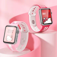 Hello Kitty Cartoon Silicone Strap for Apple Watch Band 38Mm 40Mm 42Mm 44Mm iwatch Series 7 6 Se 5 4 3 2 1 Wristband Bracelet