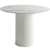 Marble Round Dining Table Coffee Table for Small Apartment Home Hotel Dining Hall Kitchen White Table Wholesale
