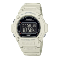 【CASIO 卡西歐】電子錶 膠質錶帶 防水50米 鬧鈴碼錶 LED背光 W-219H(W-219HC-8B)