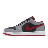 Nike 休閒鞋 Air Jordan 1 Low 男鞋 煙灰 黑 紅 AJ1 一代 喬丹 553558-060