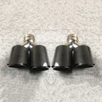 1 Pair Car Accessories Carbon Fiber Exhaust Pipe Nozzles Rear Diffuser Stainless Steel Muffler Tip For Akrapovic Exhaust Tip