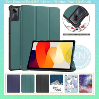 For Redmi Pad SE 11inch Redmi Pad 10.61inch Tablet PU Leather Case Adjustable Folding Stand Cover