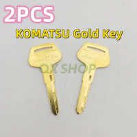 2PCS For Komatsu Excavator Gold Key PC60 110 200 220 300 350-7 The key to the driver's cab door lock Excavator Parts Universal L