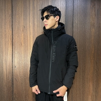 美國百分百【全新真品】Calvin Klein 防風厚外套 連帽 CK 夾克 保暖 防寒 logo 黑色 CE26