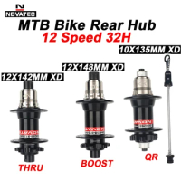 NOVATEC-Mountain Bike Rear Hub, 32H, XD, 10x13, 5mm, 12x14mm, 2mm, 12x148mm, Quick, Thru Axle, BOOST Cube, MTB Bike Hub for Sram
